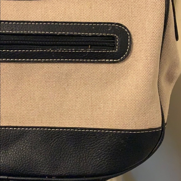 Canvas and leather shoulder bag - Picture 3 of 4